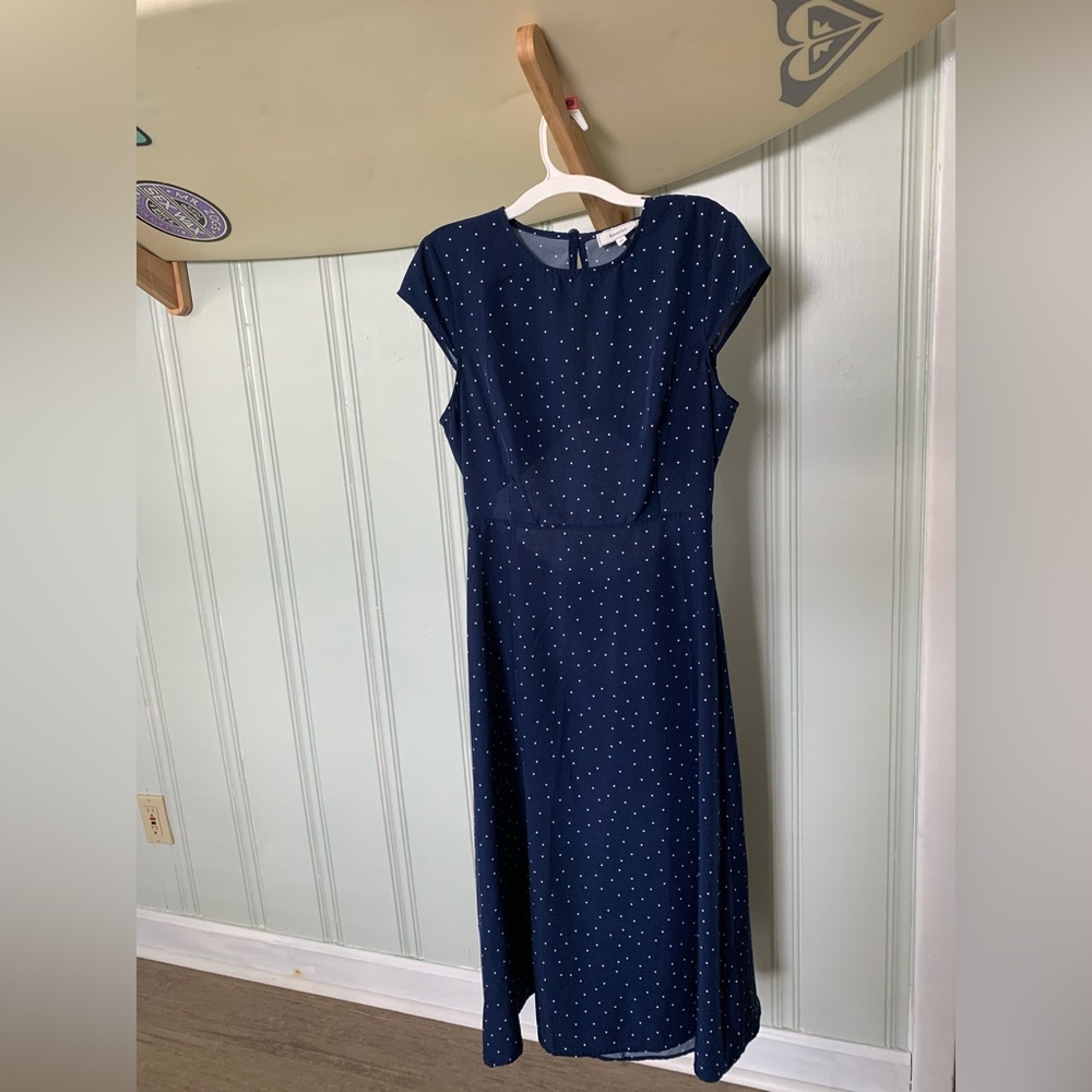 RIHOAS Blue polka dot M dress